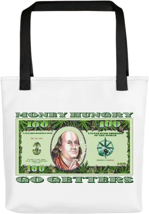 Money Hungry Theme Tote Bag PNG image