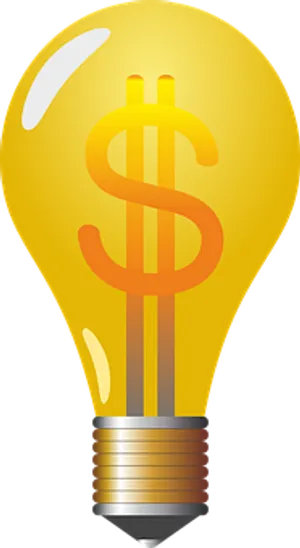 Money Themed Lightbulb Illustration PNG image