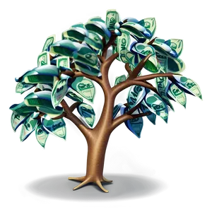 Money Tree With Dollar Leaves Png 39 PNG image