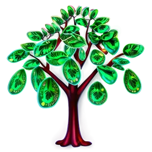 Money Tree With Glowing Leaves PNG 06272024 PNG