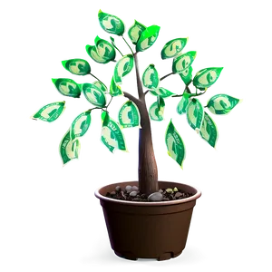 Money Tree With Glowing Leaves PNG 06272024 PNG