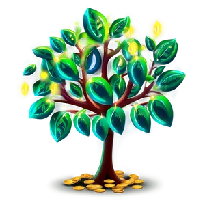 Money Tree With Glowing Leaves PNG Xwq PNG