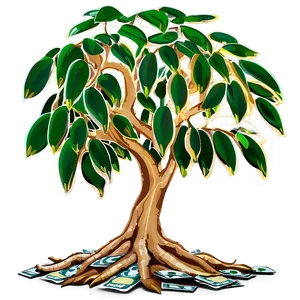Money Tree With Roots Showing PNG Mto PNG