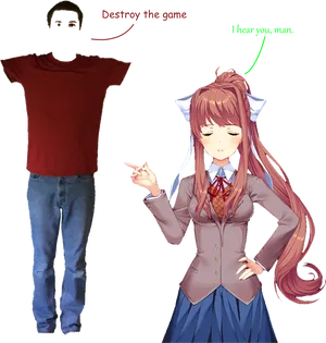 Monika Interacting With Invisible Character D D L C
