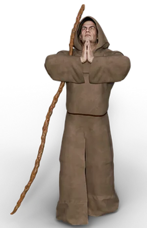 Monk_in_ Meditation_with_ Staff