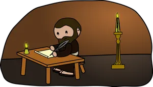 Monk Writingby Candlelight