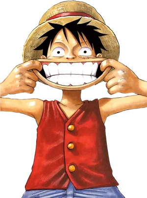 Monkey D Luffy Iconic Pose PNG image