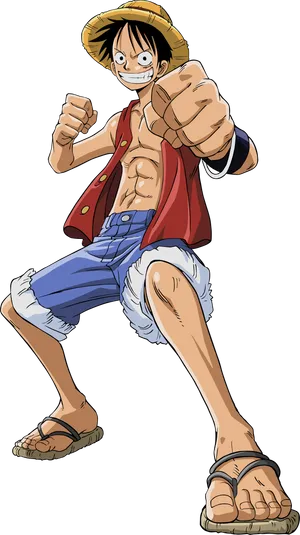 Monkey D Luffy One Piece Anime Pose PNG image