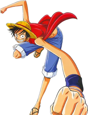 Monkey D Luffy One Piece Anime Pose PNG image