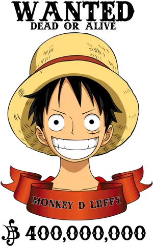 Monkey D Luffy Wanted Poster PNG image