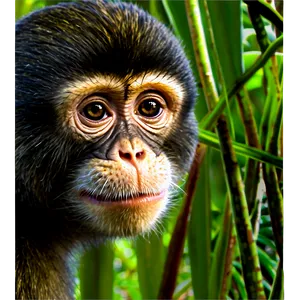 Monkey Face In Jungle Scene PNG 06272024 PNG