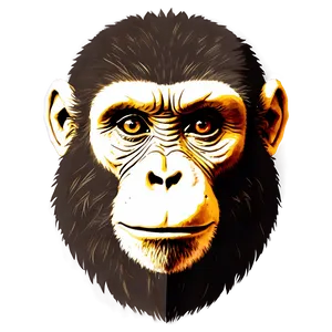 Monkey Face Silhouette PNG 99
