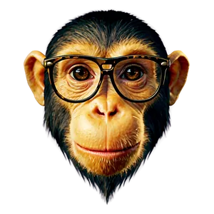 Monkey Face With Glasses PNG 06272024