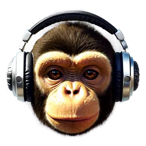 Monkey Face With Headphones PNG 06272024