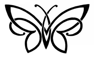Monochrome Butterfly Silhouette PNG image