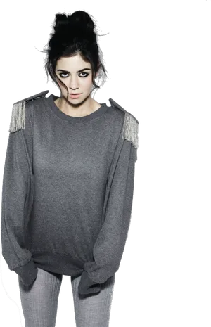 Monochrome Casual Style Woman PNG image