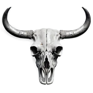 Monochrome Cow Skull PNG 74