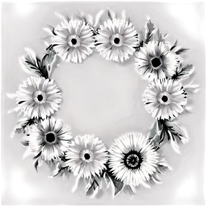 Monochrome Flower Circle PNG Bnr PNG