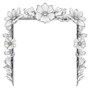 Monochrome Flower Frame Png Ttt PNG image