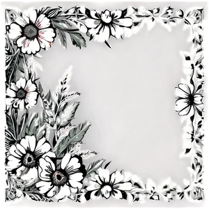 Monochrome Flower Frame Png Uom81 PNG image