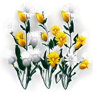Monochrome Flower Outline PNG Hri