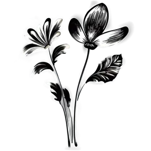 Monochrome Flowers Design Png 06282024 PNG image