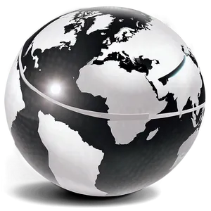 Monochrome Globe Design Png Que PNG image