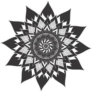 Monochrome Mandala Art PNG image
