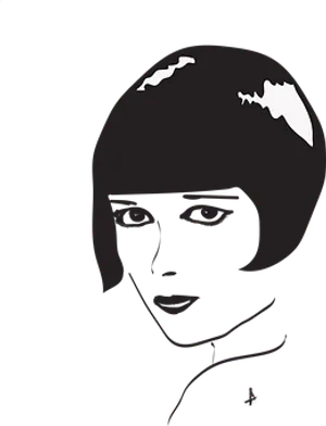 Monochrome Mystery Portrait PNG image