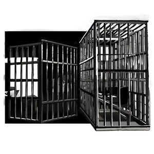 Monochrome Prison Cell PNG 06202024