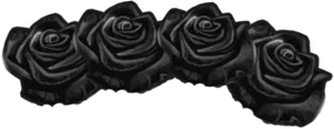 Monochrome Rose Crown Artwork PNG image