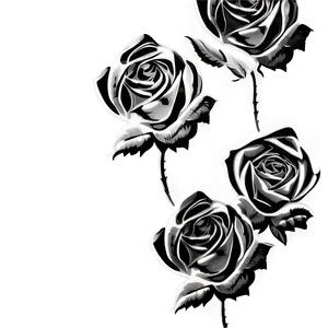 Monochrome Rose Design Png Hxj PNG image