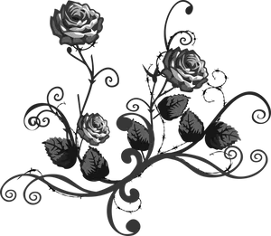 Monochrome Rose Vector Art PNG image
