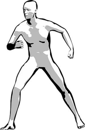 Monochrome Running Man Silhouette
