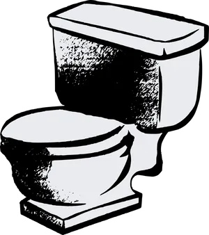 Monochrome Toilet Illustration PNG image