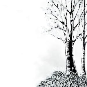 Monochrome Tree Landscape PNG 06252024 PNG