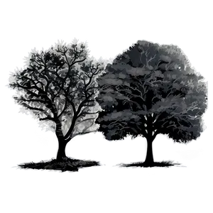Monochrome Tree Landscape PNG 17 PNG
