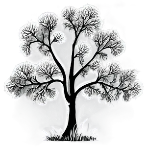 Monochrome Tree Landscape PNG 19 PNG
