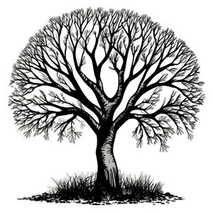 Monochrome Tree Landscape PNG Anc PNG