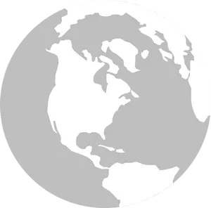 Monochrome World Map Graphic PNG image