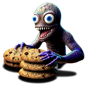 Monster Eating Cookies PNG Dhm
