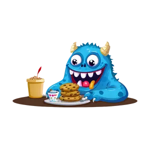 Monster Eating Cookies PNG Hst
