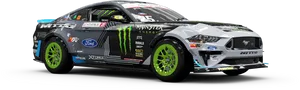 Monster Energy Ford Mustang Racing Car PNG image