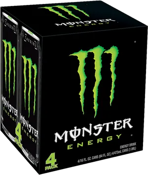 Monster Energy4 Pack Cans PNG
