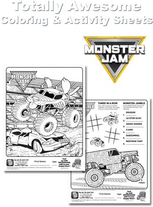 Monster Jam Coloring Activity Sheets Happy Meal PNG image