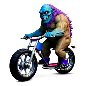 Monster Riding A Bike PNG Mea
