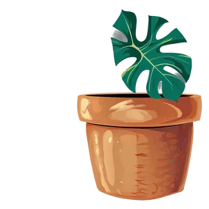 Monstera In Pot Drawing Png Abn19 PNG image