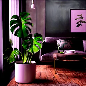 Monstera Plant In Living Room PNG 42