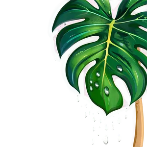 Monstera Plant With Droplets PNG Pts38 PNG