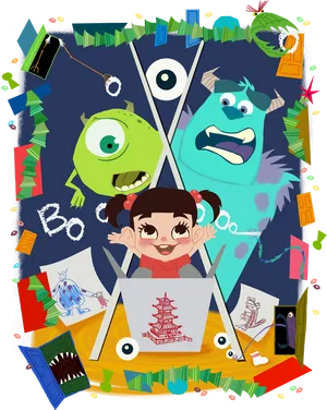 Monsters Inc Booand Friends PNG
